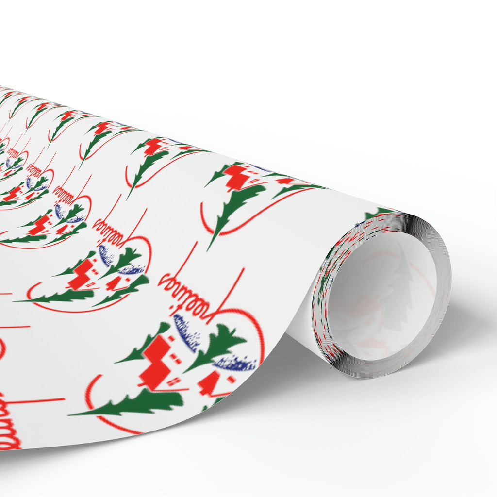 Christmas Greetings Mid Century Retro Christmas Print Holiday Gift Wrap Paper - Glossy Or Matte