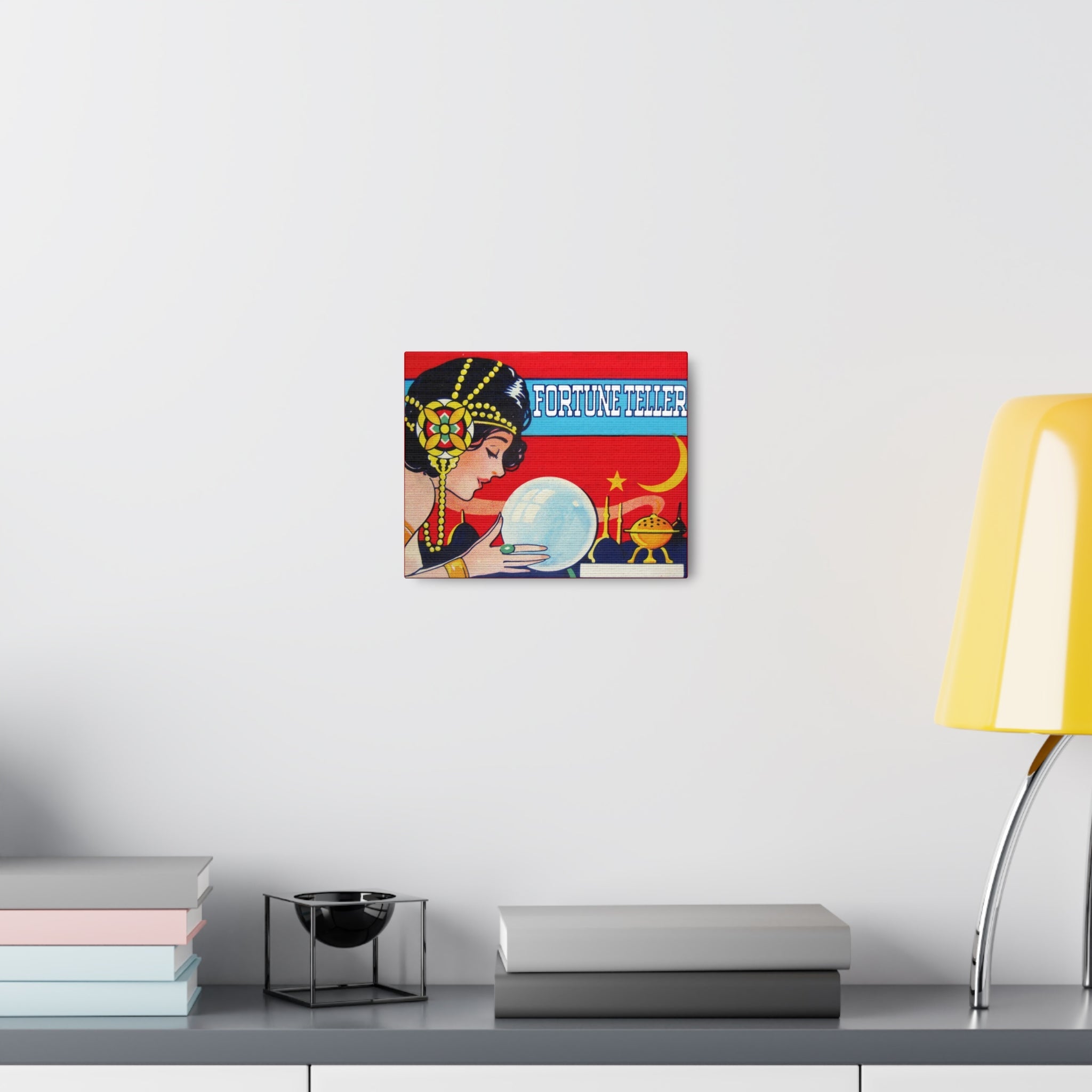 Fortune Teller Celestial Crystal Ball Retro Print Canvas Gallery Wrap