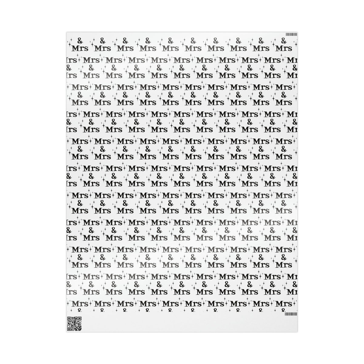 Mrs. And Mrs. Atomic Mid Century Retro Style Wedding Holiday Gift Wrap Paper - Glossy Or Matte