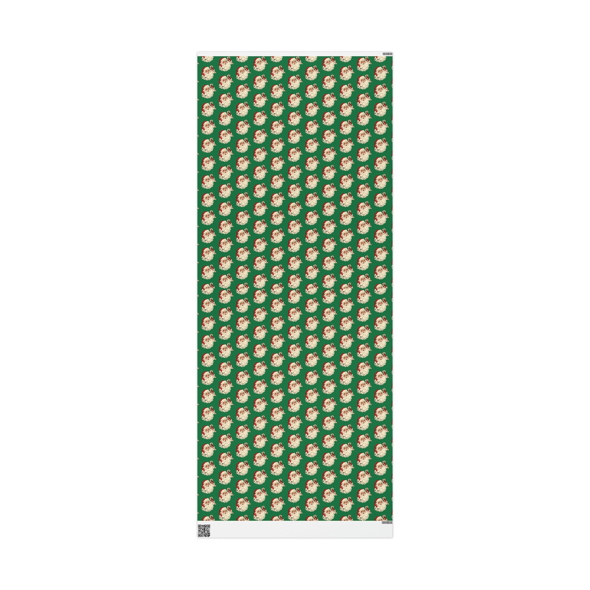 Santa With Candy Cane Mid Century Retro Christmas Print Holiday Gift Wrap Paper - Glossy Or Matte