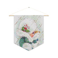 Christmas Lady In Snow Retro Christmas Print Wall Hanging Banner Flag