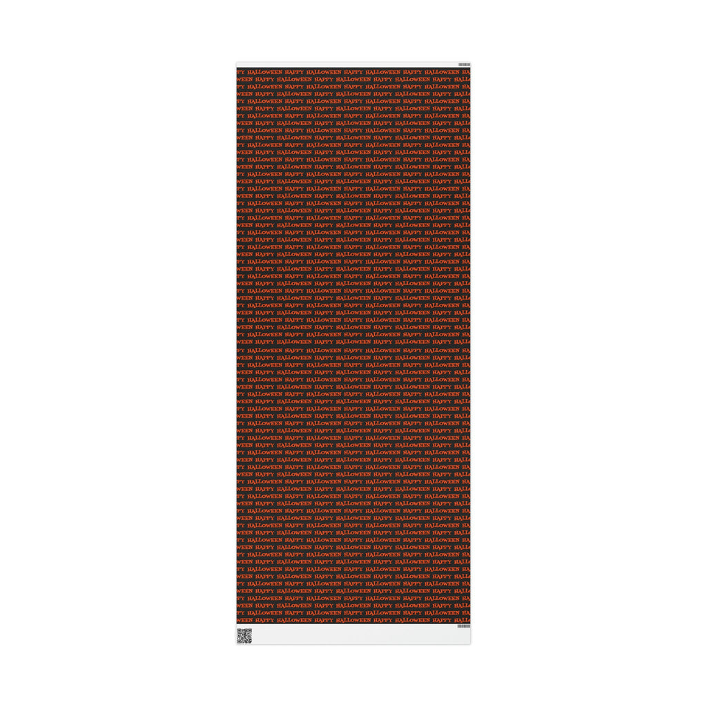 Happy Halloween Orange And Black Atomic Mid Century Retro Style Halloween Holiday Gift Wrap Paper - Glossy Or Matte