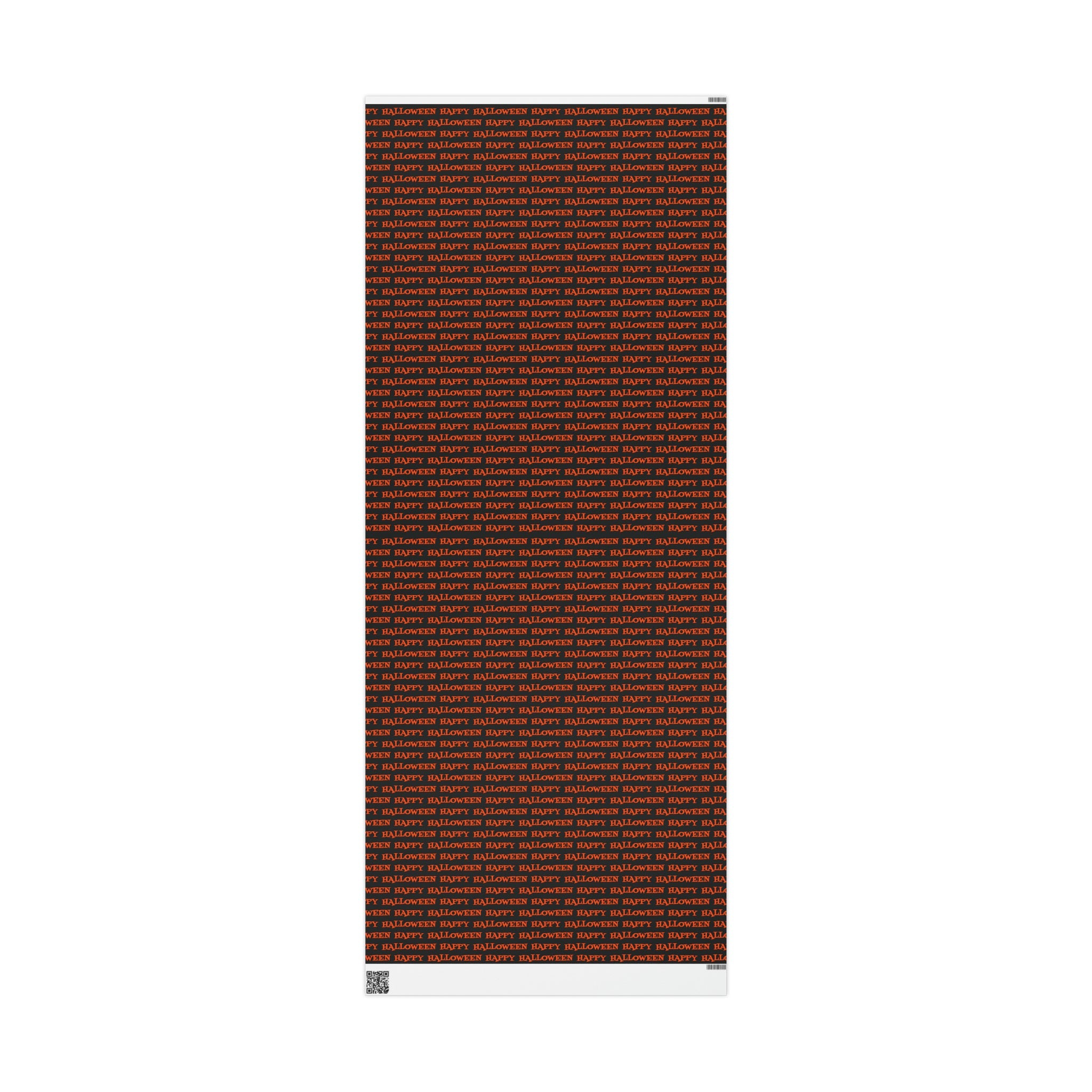 Happy Halloween Orange And Black Atomic Mid Century Retro Style Halloween Holiday Gift Wrap Paper - Glossy Or Matte