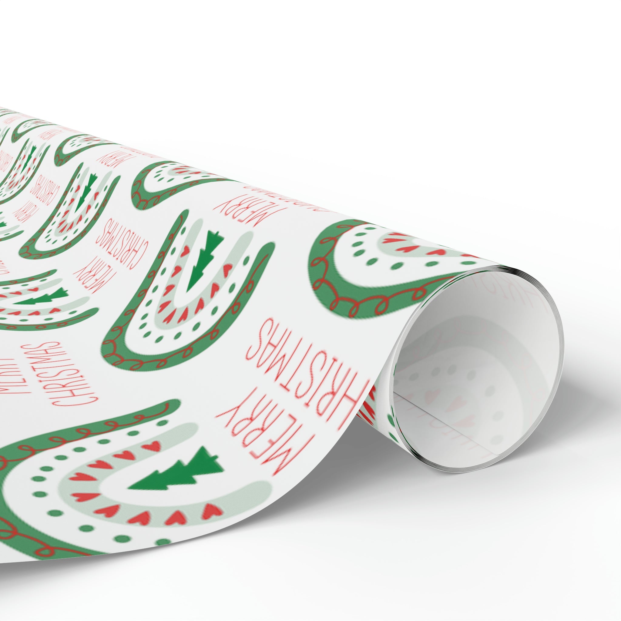 Merry Christmas Boho Rainbow Christmas Print Holiday Gift Wrap Paper - Glossy Or Matte