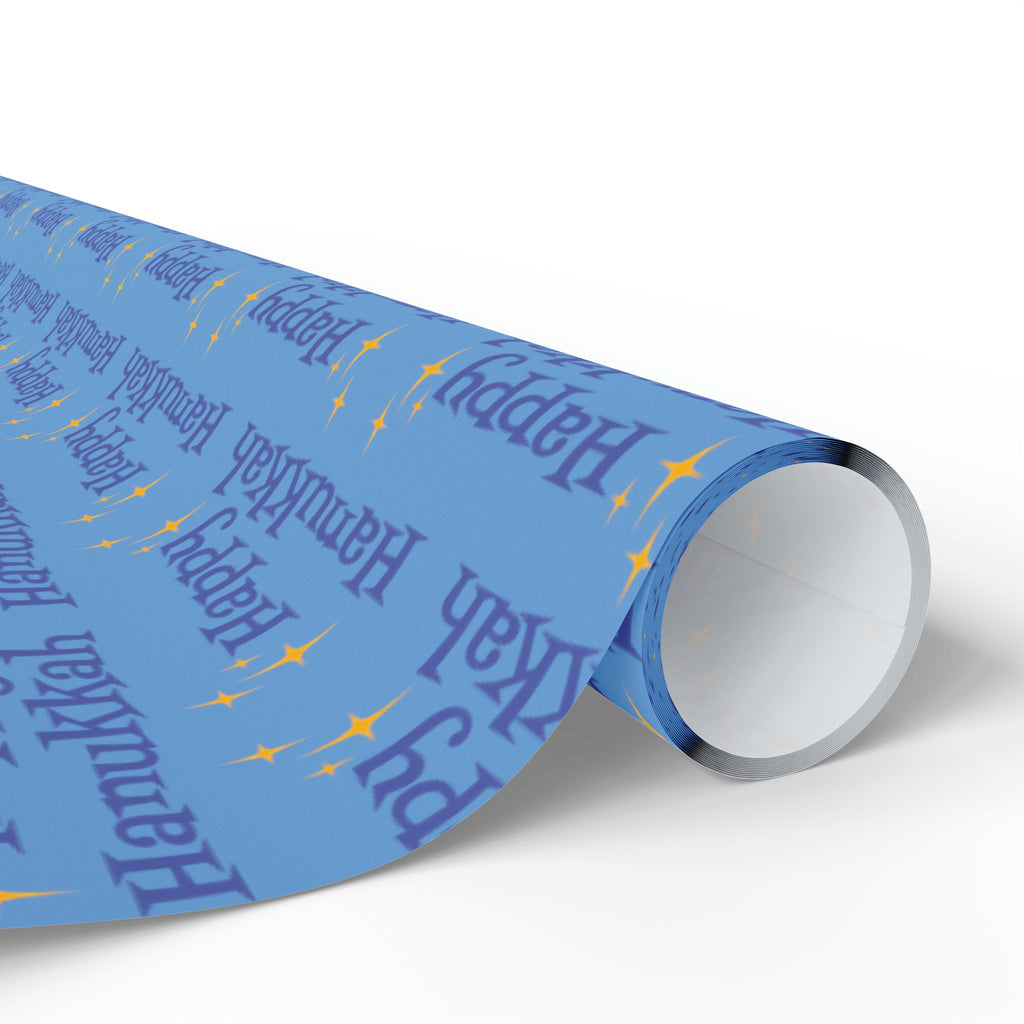 Happy Hanukkah Starburst Atomic Mid Century Retro Style Holiday Gift Wrap Paper - Glossy Or Matte