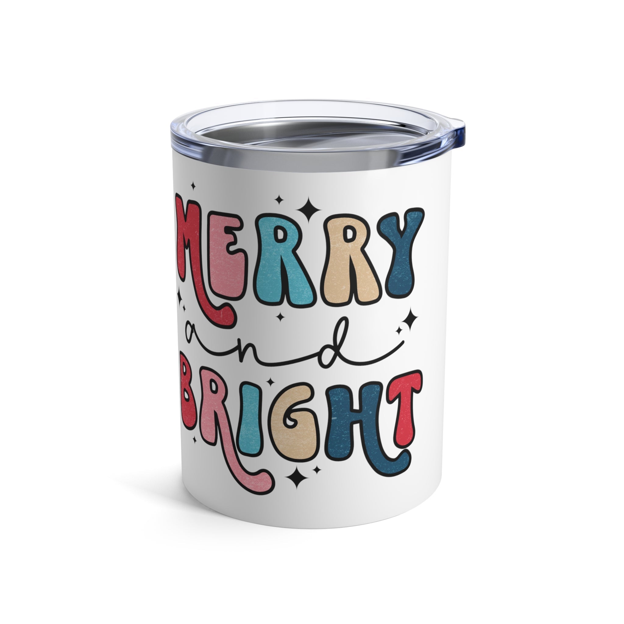 Merry And Bright Christmas Stainless Steel Tumbler 10oz