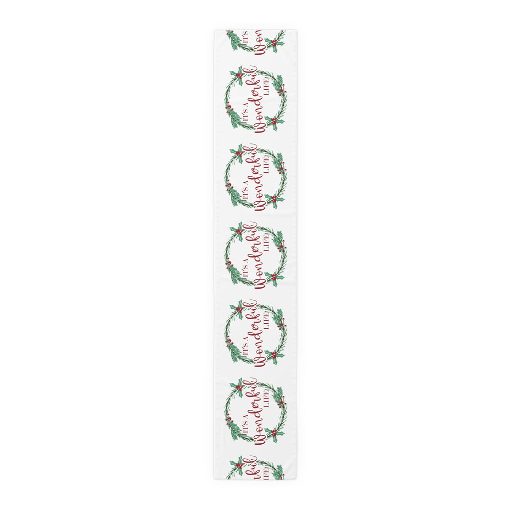It's A Wonderful Life Christmas Print Home Decor Cotton Poly Table Runner