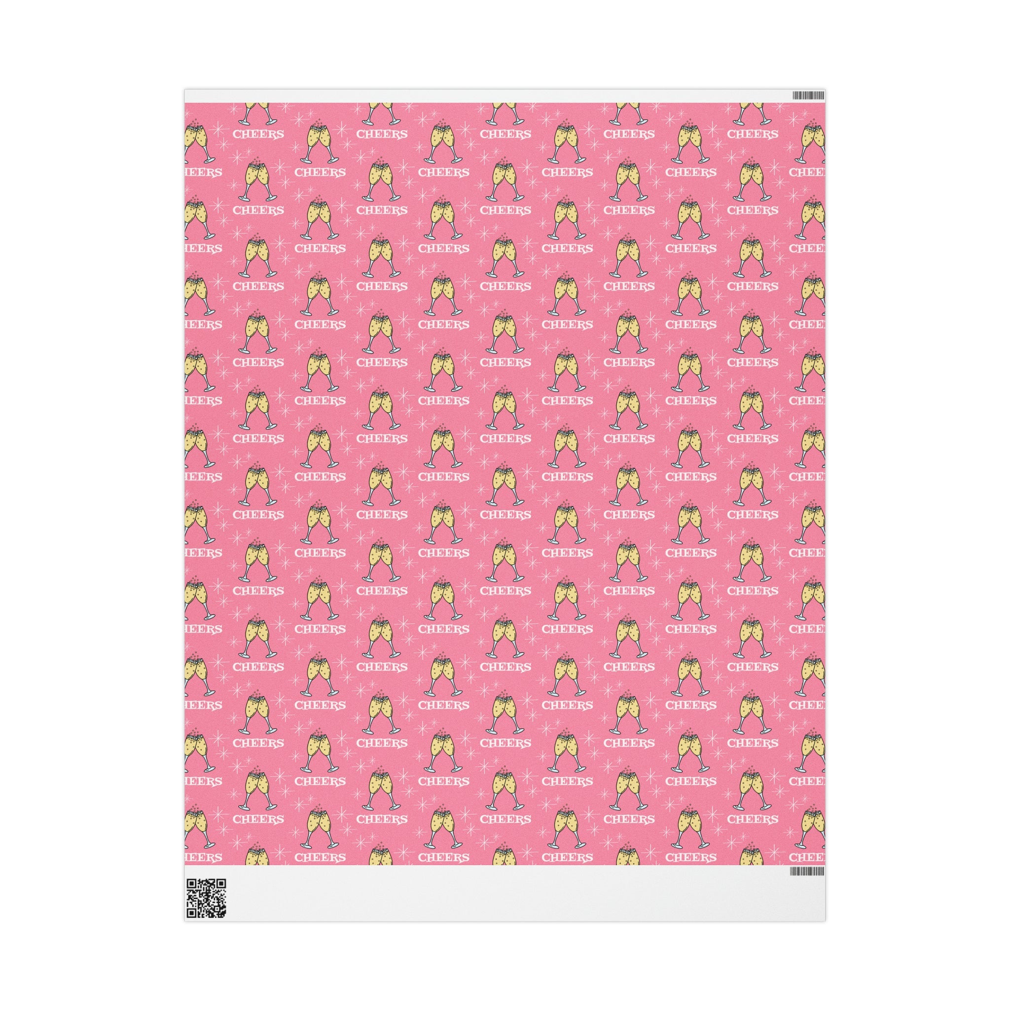 Cheers Champagne Pink Atomic Retro Style Congratulations Gift Wrap Paper - Glossy Or Matte