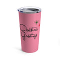 Christmas Greetings Starburst Retro Mid Century Pink Christmas Style Stainless Steel Tumbler 20oz