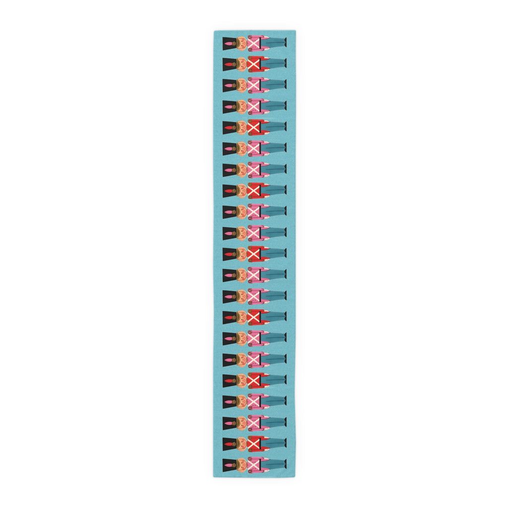 Christmas Toy Soldiers Blue Midcentury Retro Polyester Table Runner