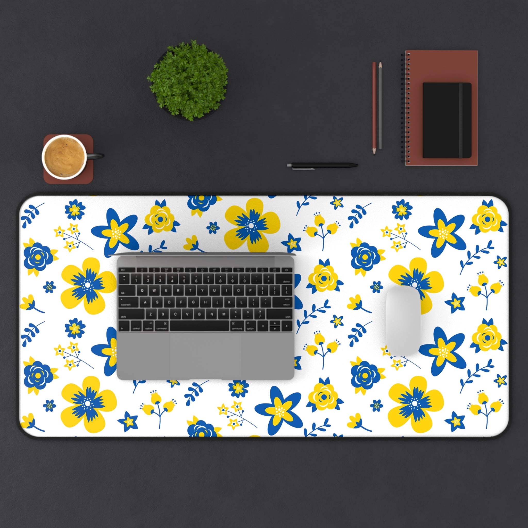 Ukranian Country Flowers Floral Desk Mat - 3 size options