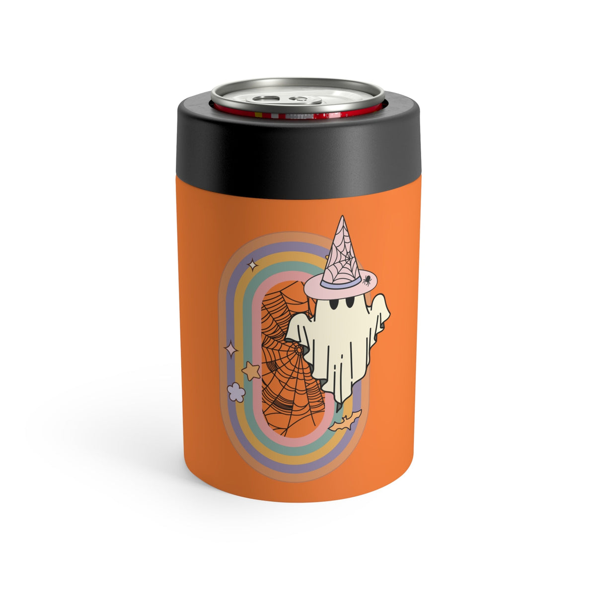 Halloween Ghost Boho Rainbow Orange Halloween Stainless Steel Can Holder
