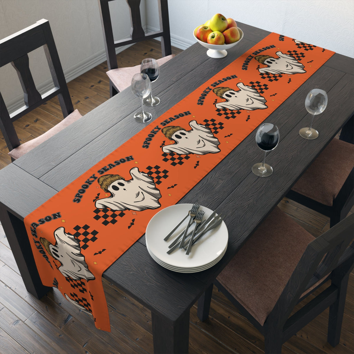 Spooky Season Halloween Ghost Cotton Table Runner