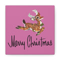 Merry Christmas Reindeer Mid Century Retro Christmas Canvas Gallery Wrap