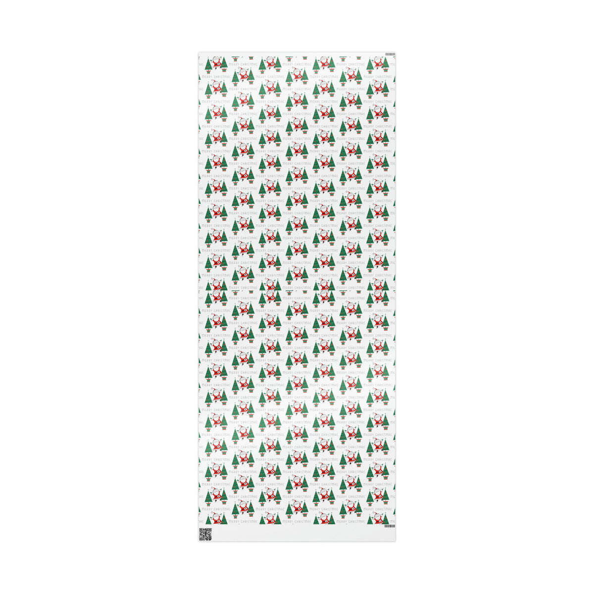 Merry Christmas Santa Christmas Trees Mid Century Retro Christmas Print Holiday Gift Wrap Paper - Glossy Or Matte