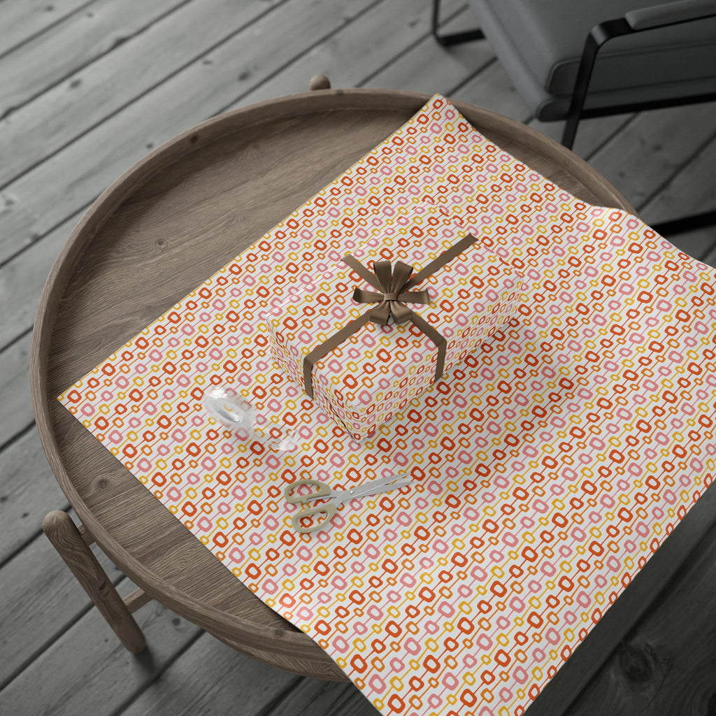 Atomic Squares Atomic Retro Style Holiday Gift Wrap Paper - Glossy Or Matte