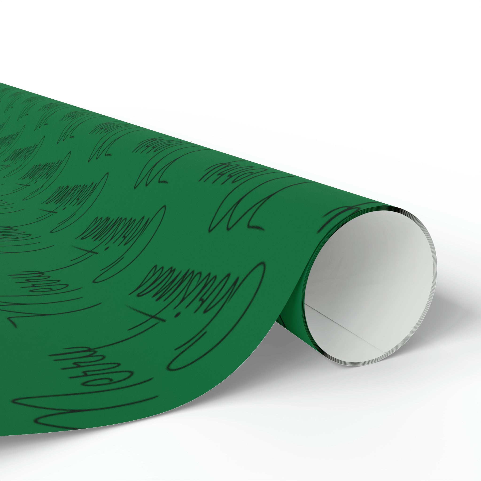 Merry Christmas Green Mid Century Retro Christmas Print Holiday Gift Wrap Paper - Glossy Or Matte
