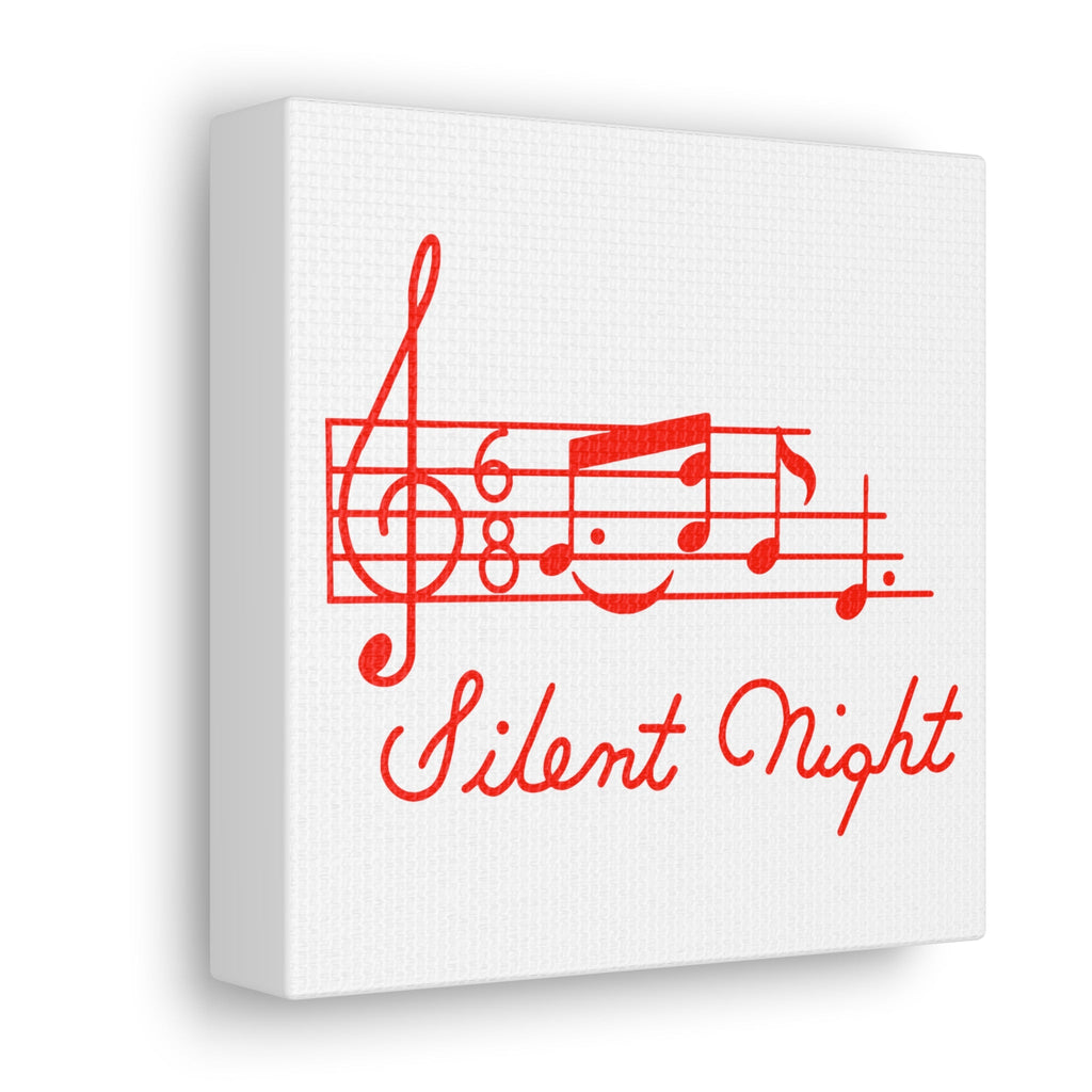 Silent Night Music 50s Mid Century Retro Christmas Print Canvas Gallery Wrap