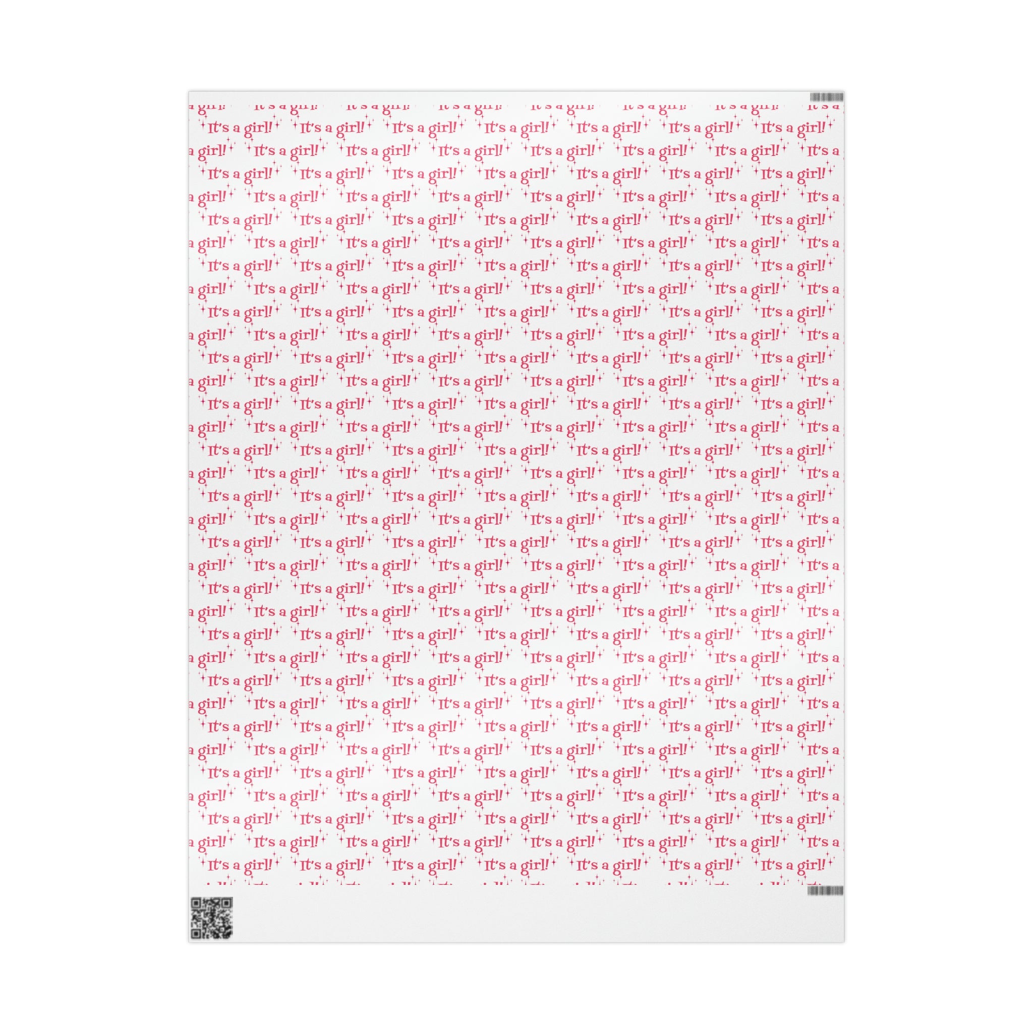 It's A Girl Starburst Atomic Retro Style Baby Shower Gift Wrap Paper - Glossy Or Matte