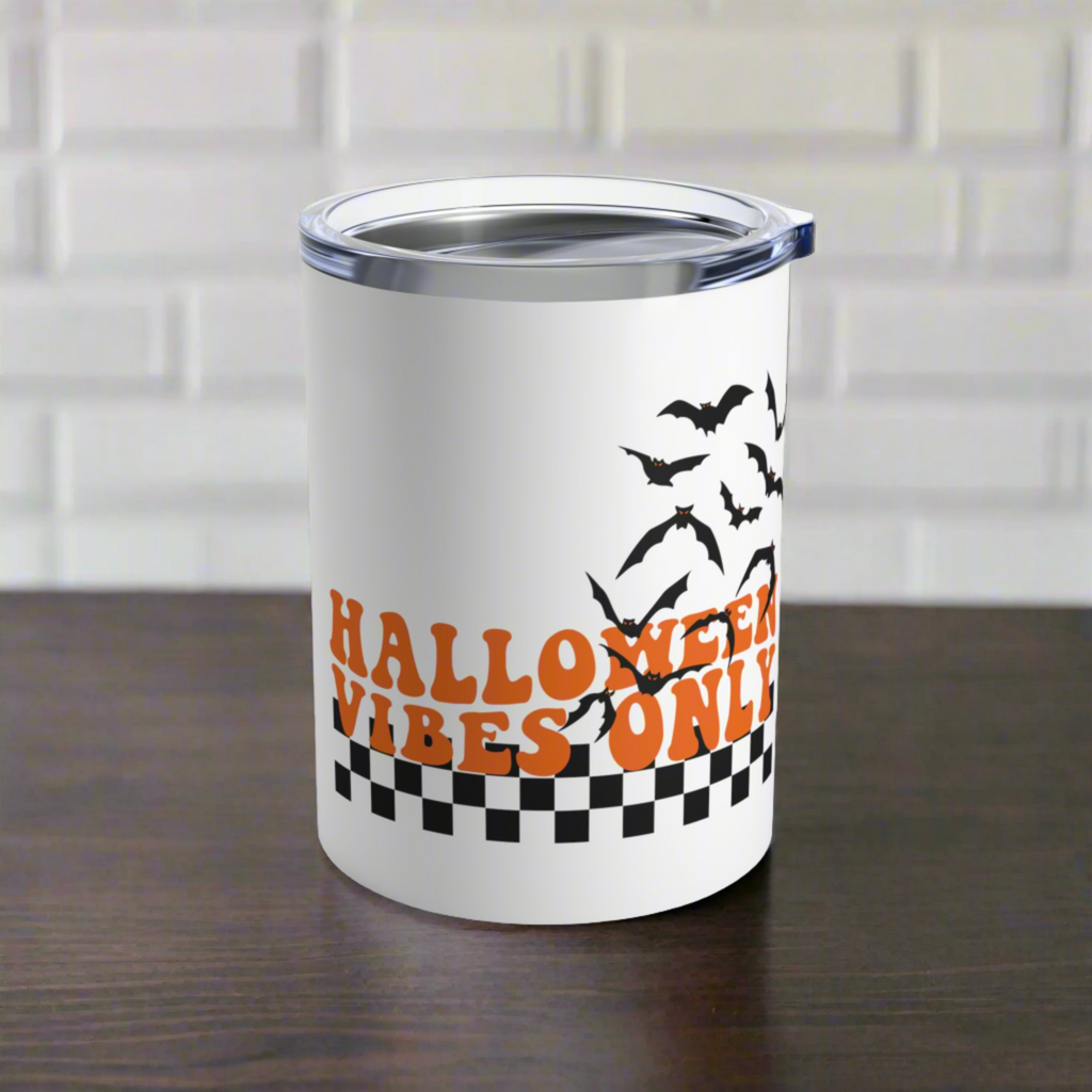 Halloween Vibes Only Bats Stainless Steel Travel Tumbler 10oz