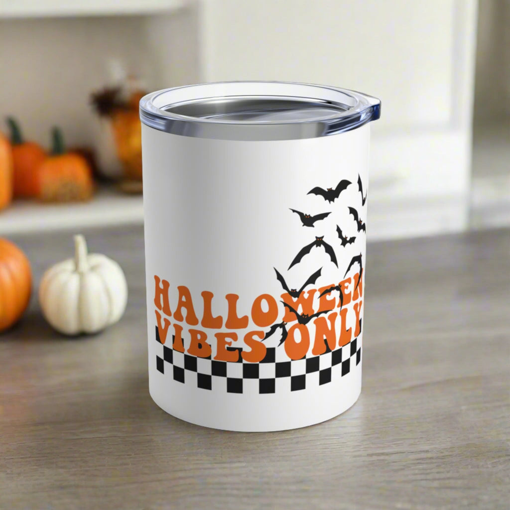 Halloween Vibes Only Bats Stainless Steel Travel Tumbler 10oz
