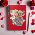 I'll Treat You Right Retro Valentine's Day Kitten Spiral Journal Notebook