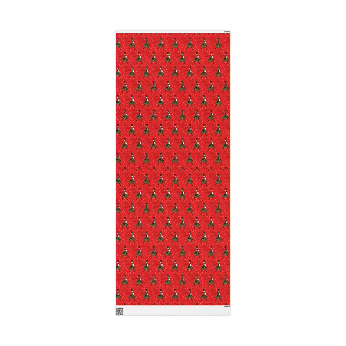 Merry Christmas Lady In Snow Red Mid Century Retro Christmas Print Holiday Gift Wrap Paper - Glossy Or Matte