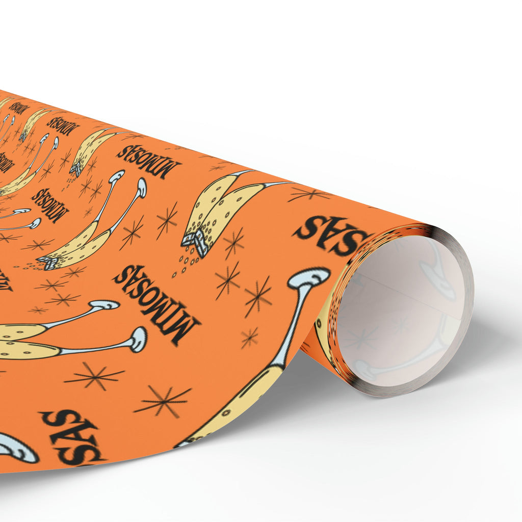 Mimosas Champagne Brunch Atomic Retro Style Holiday Gift Wrap Paper - Glossy Or Matte