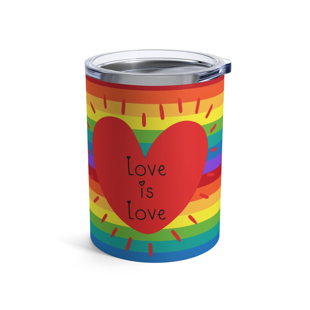 Love Is Love Rainbow Heart Love Pride Stainless Steel Tumbler 10oz