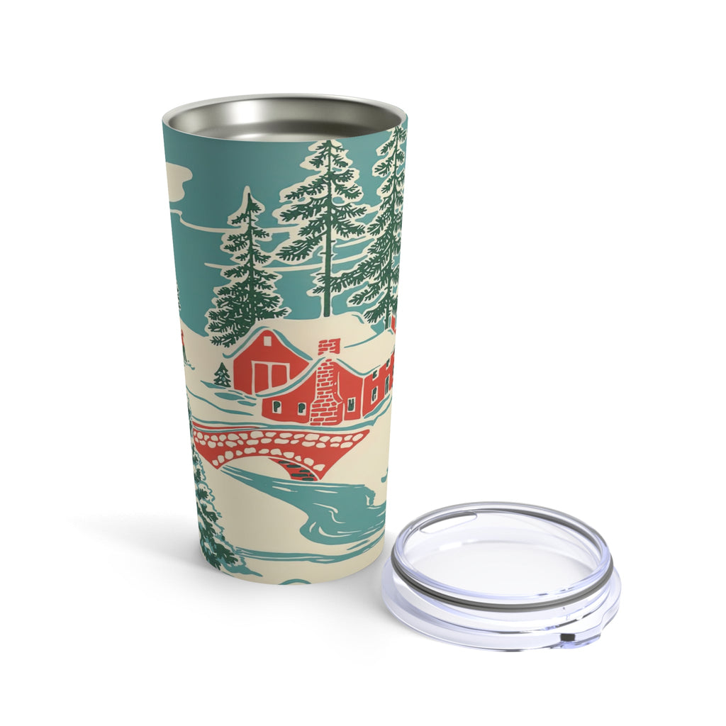 Cozy Village Town Retro Christmas Print Stainless Steel Tumbler 20oz