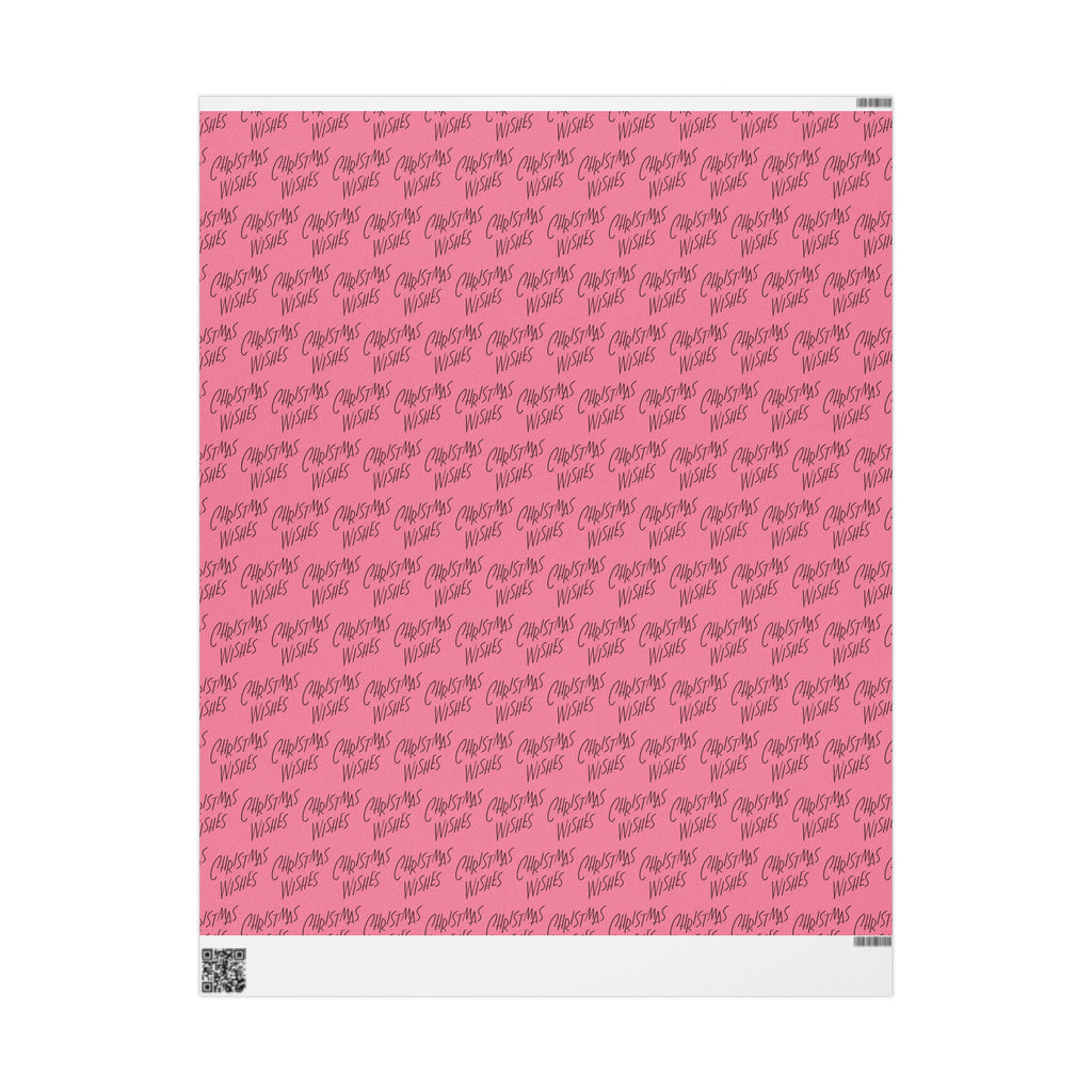 Christmas Wishes Pink Mid Century Retro Christmas Print Holiday Gift Wrap Paper - Glossy Or Matte