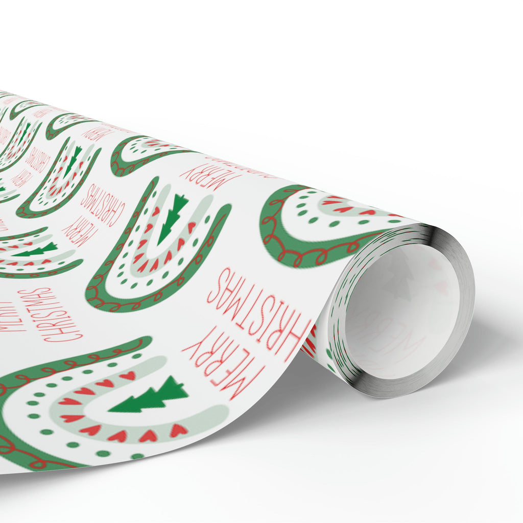 Merry Christmas Boho Rainbow Christmas Print Holiday Gift Wrap Paper - Glossy Or Matte