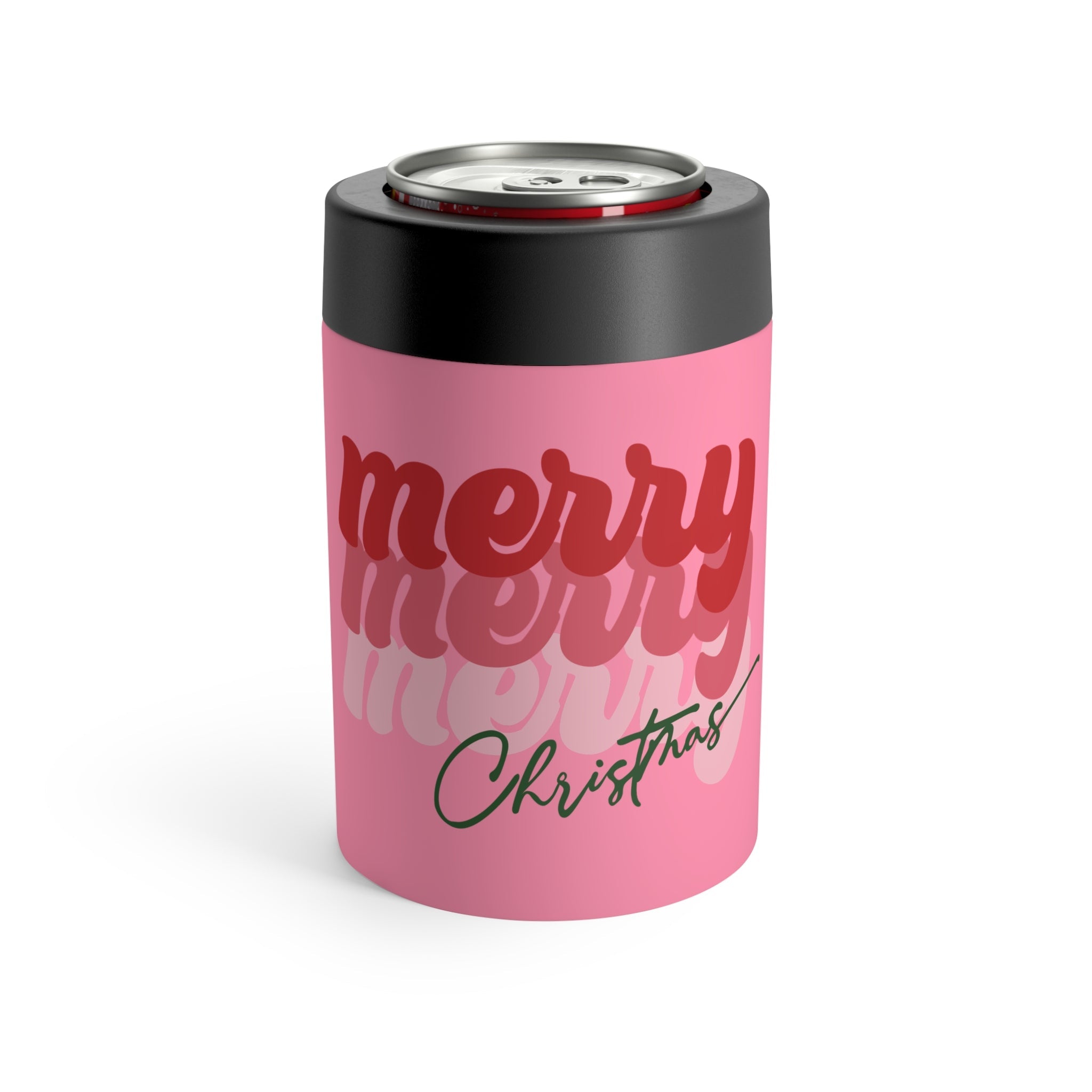 Merry Merry Merry Christmas Stainless Steel Can Holder