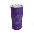 Celestial Gold Sun Stars Purple Stainless Steel Tumbler 20oz