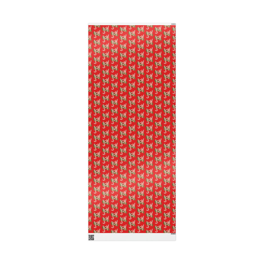 Joy Candy Canes Retro Christmas Holiday Gift Wrap Paper - Glossy Or Matte