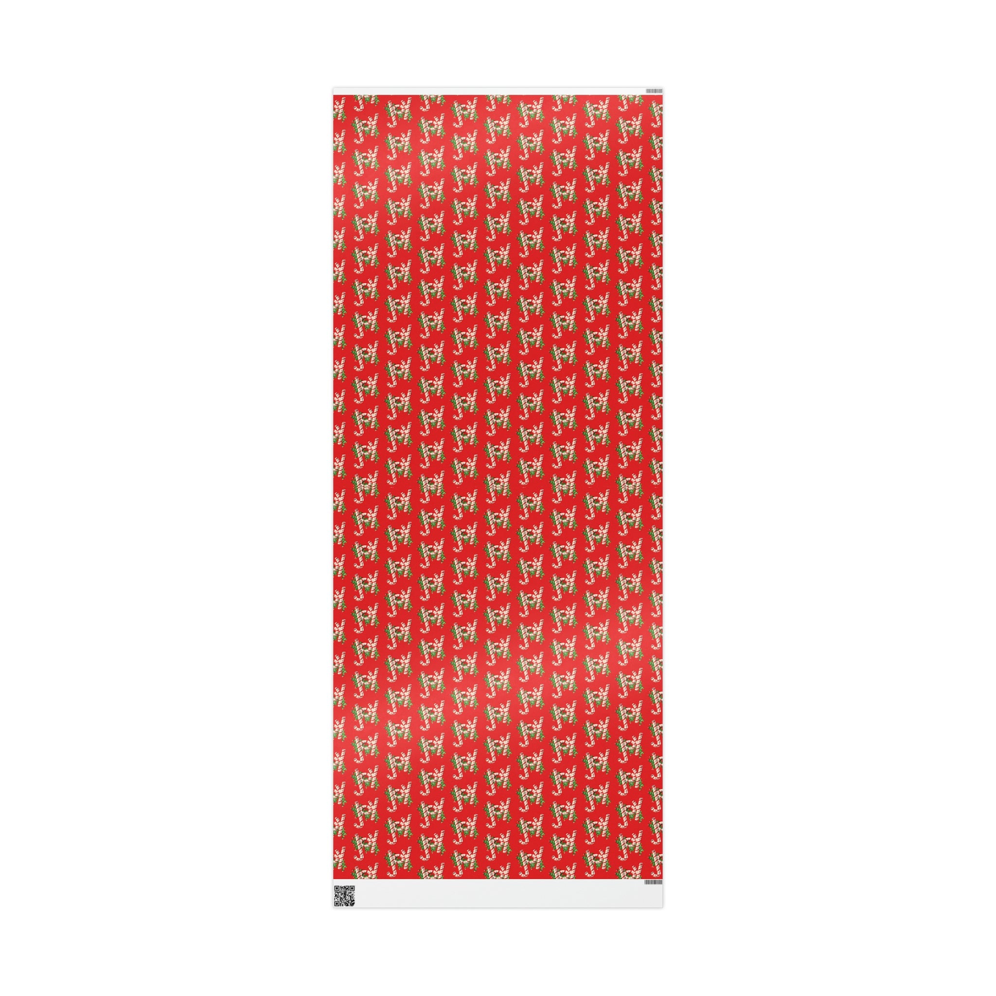 Joy Candy Canes Retro Christmas Holiday Gift Wrap Paper - Glossy Or Matte