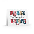 Merry And Bright Christmas Print Matte Greeting Cards (8, 16, and 24 pcs)