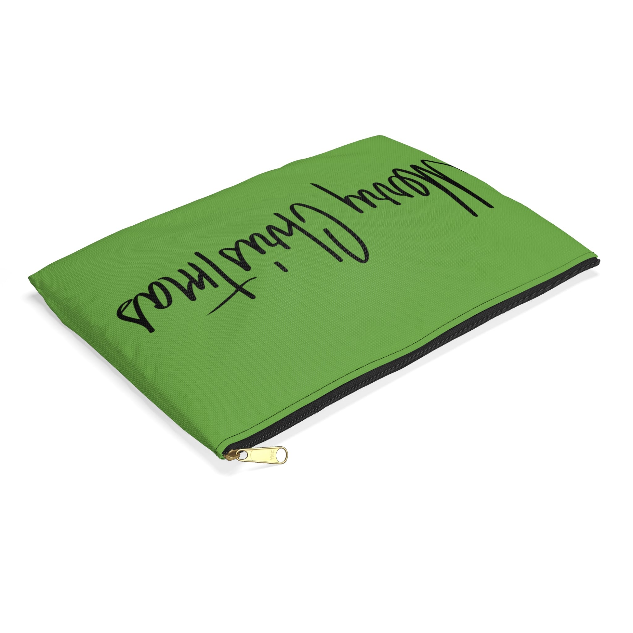 Merry Christmas Green Mid Century Retro Christmas Print Polyester Accessory Travel Pouch