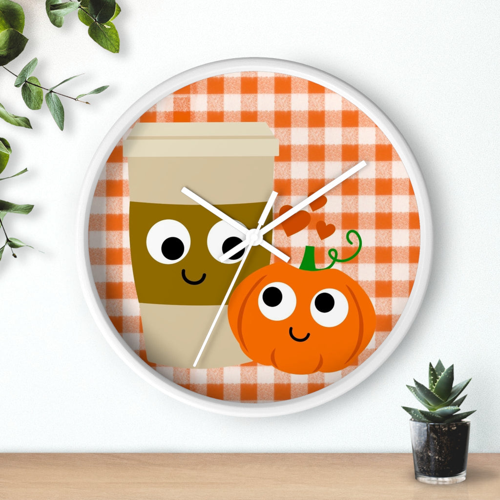 Pumpkin Spice Love White Wall Clock