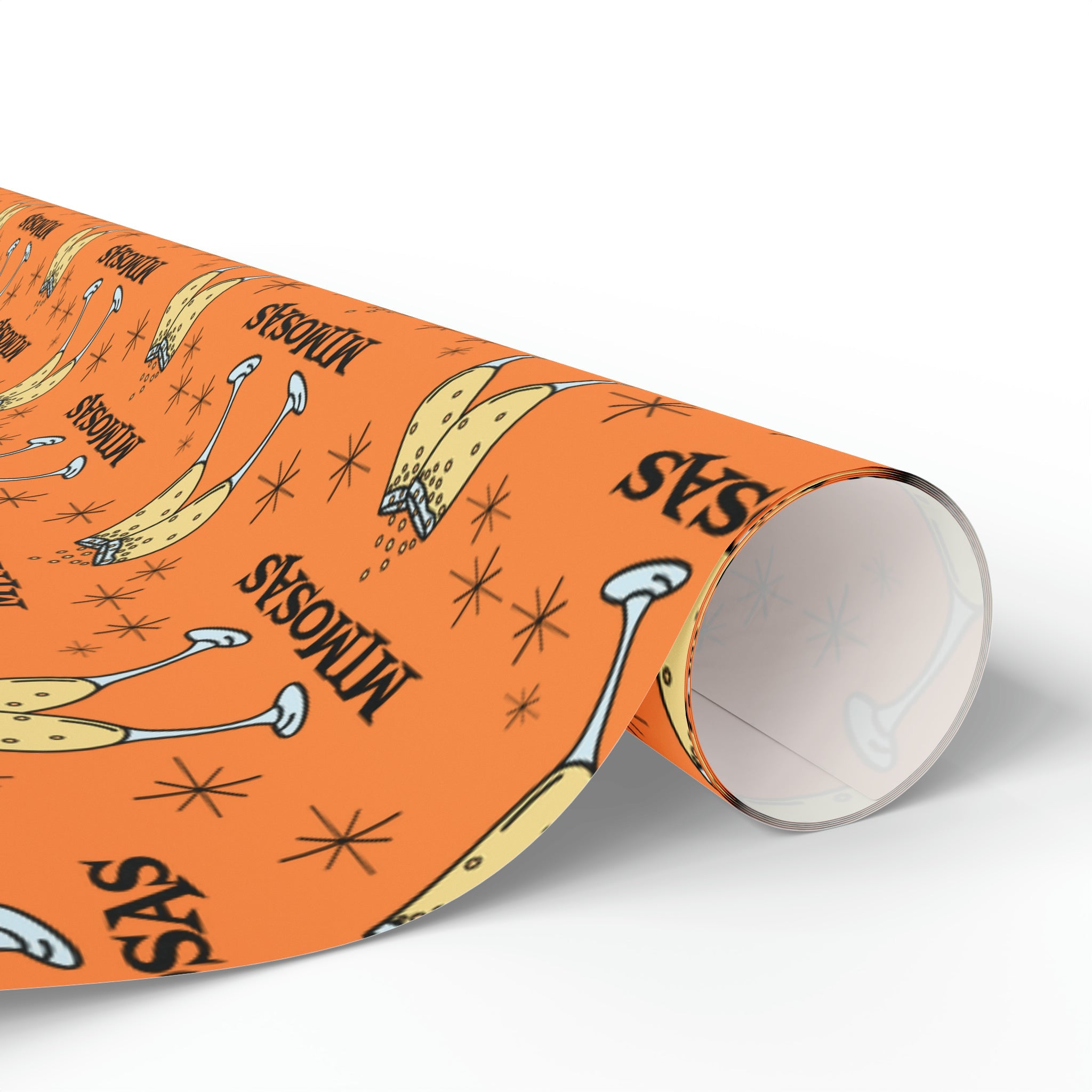Mimosas Champagne Brunch Atomic Retro Style Holiday Gift Wrap Paper - Glossy Or Matte