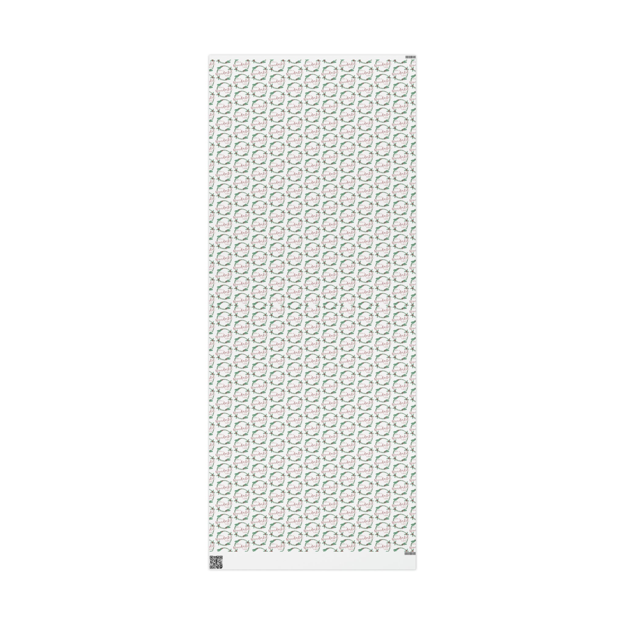 It's A Wonderful Life Christmas Wreath Retro Style Holiday Gift Wrap Paper - Glossy Or Matte