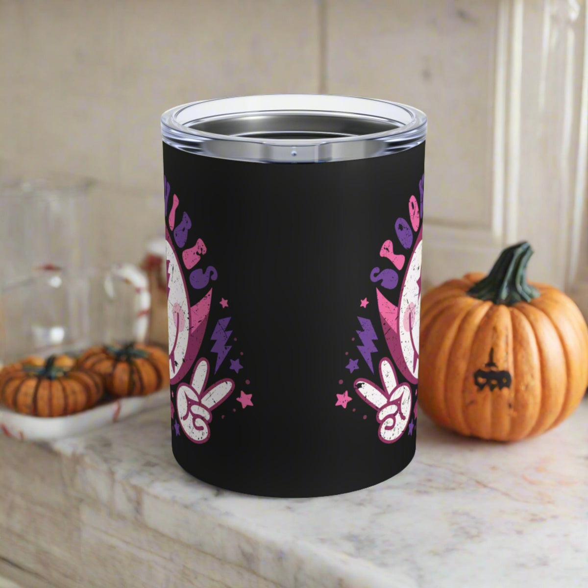 Spooky Vibes Dracula Halloween Stainless Steel Travel Tumbler 10oz