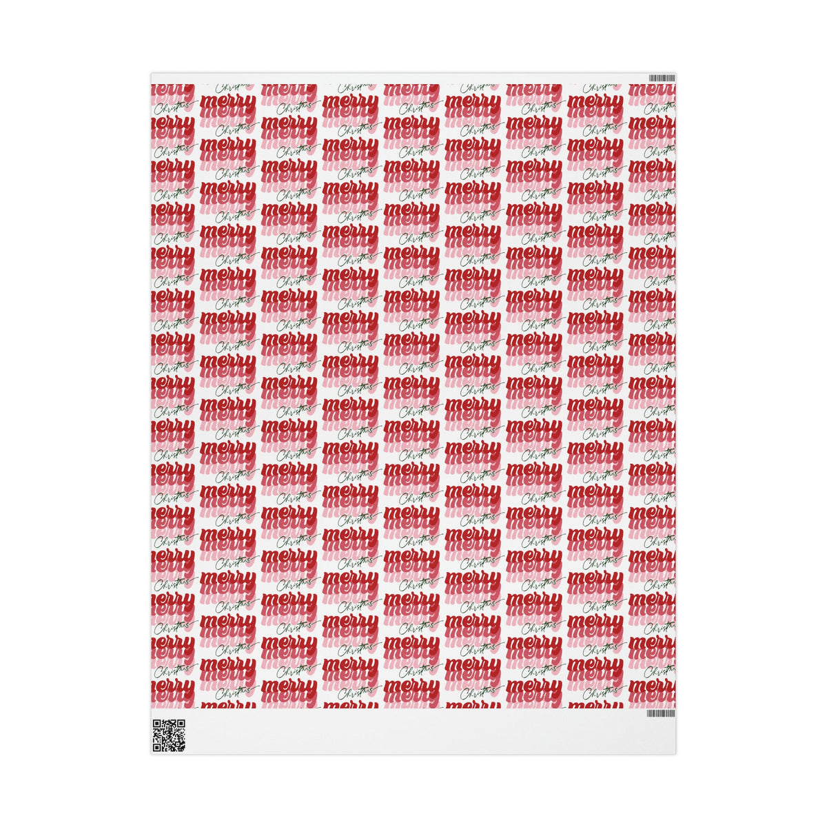 Merry Merry Merry Christmas Retro Style Christmas Print Holiday Gift Wrap Paper - Glossy Or Matte