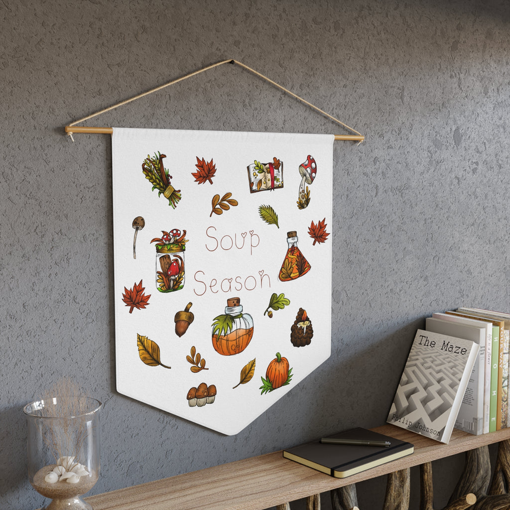 Soup Season Fall Autumn Decor Print Wall Hanging Banner Flag