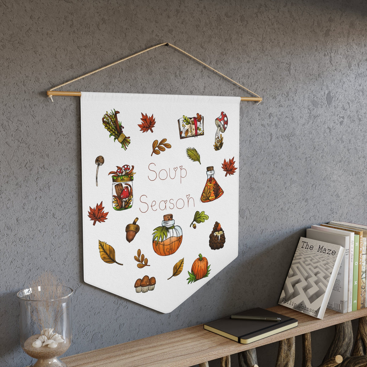 Soup Season Fall Autumn Decor Print Wall Hanging Banner Flag