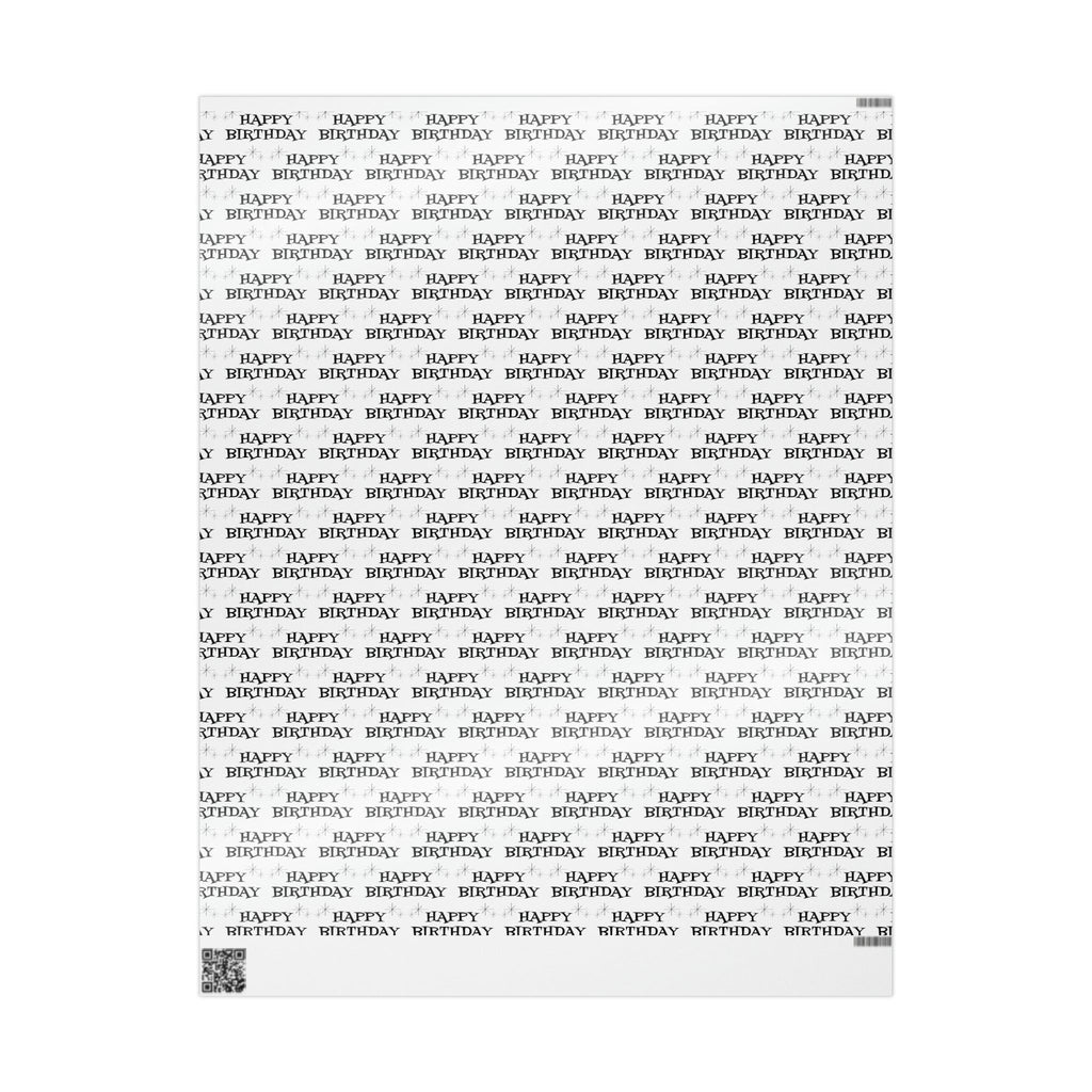 Happy Birthday Stars Atomic Mid Century Retro Style Holiday Gift Wrap Paper - Glossy Or Matte