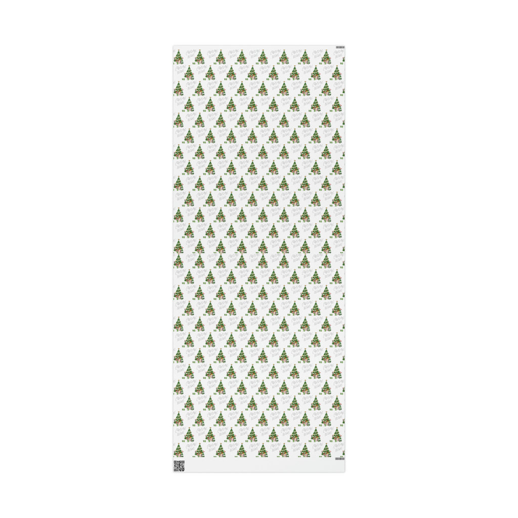 Christmas Wishes Christmas Tree With Presents Mid Century Retro Christmas Print Holiday Gift Wrap Paper - Glossy Or Matte