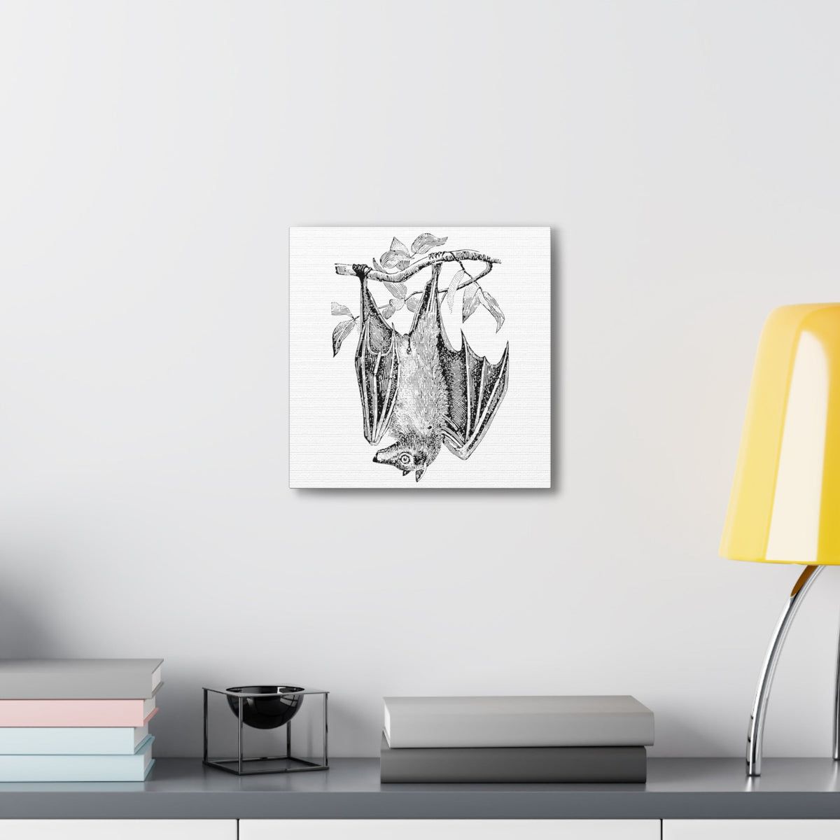 Retro Bat Halloween Print Canvas Gallery Wrap