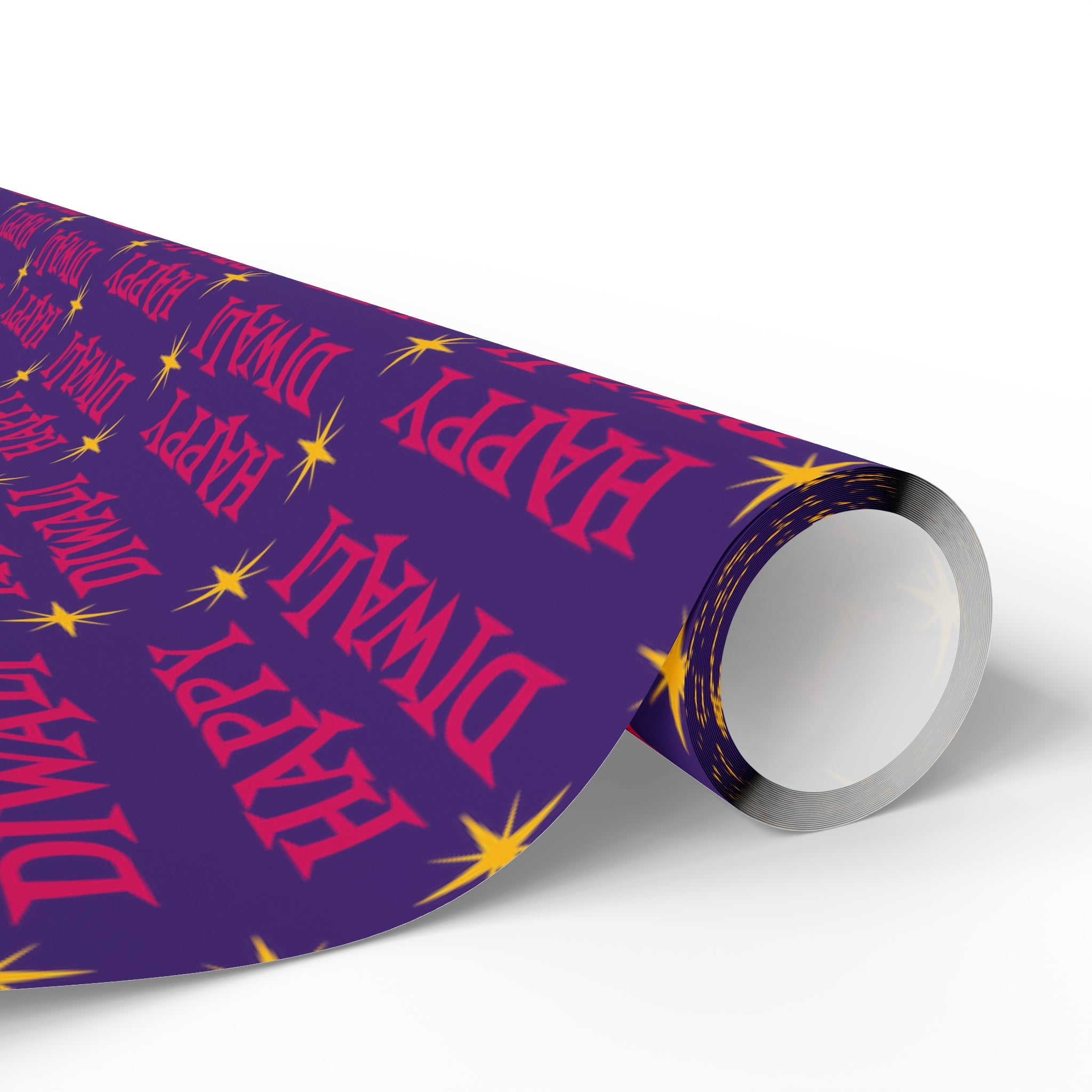Happy Diwali Stars Atomic Mid Century Retro Style Holiday Gift Wrap Paper - Glossy Or Matte