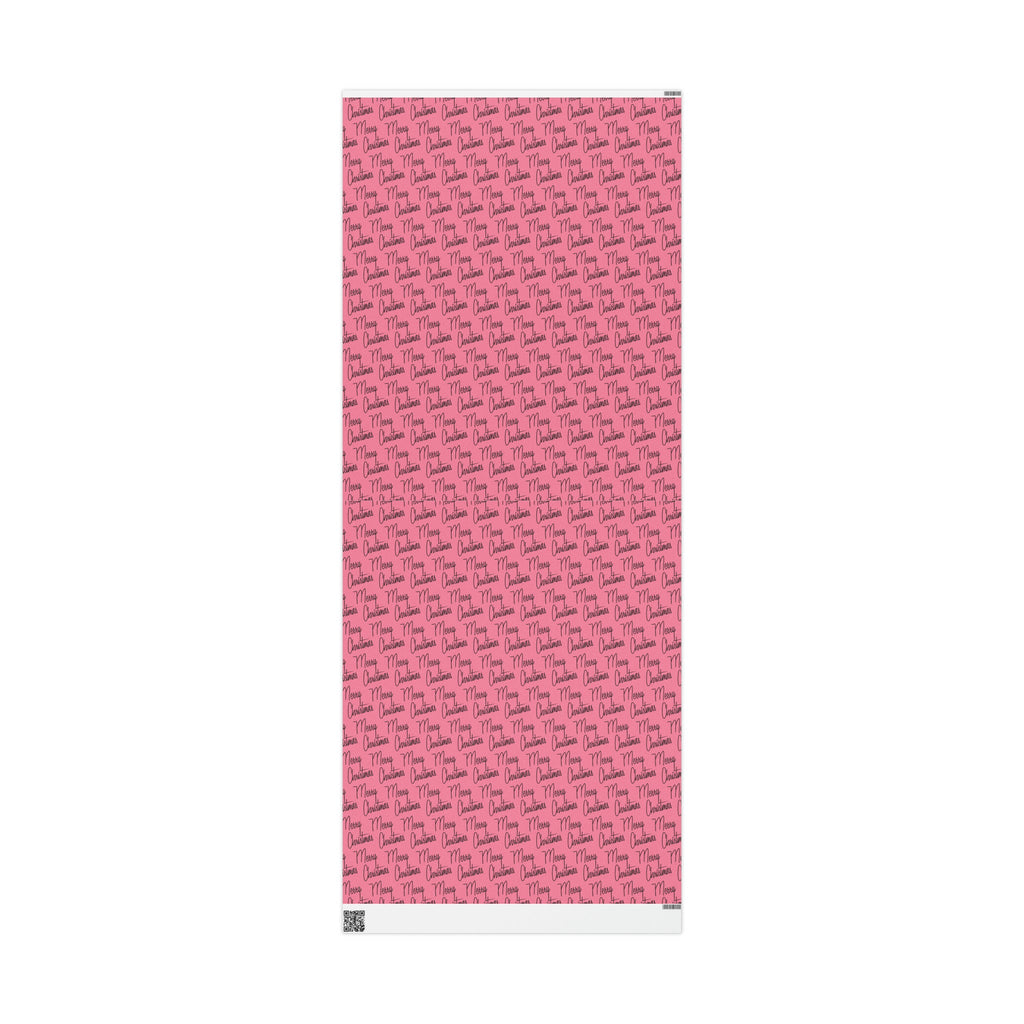 Merry Christmas Pink Mid Century Retro Christmas Print Holiday Gift Wrap Paper - Glossy Or Matte